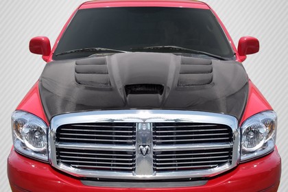 Carbon Creations Carbon Fiber Hellcat Style Hood 02-08 Dodge Ram - Click Image to Close